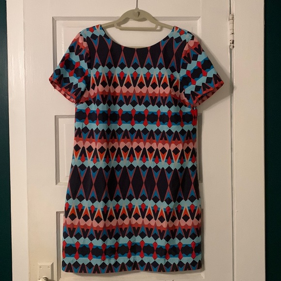 JCrew Multi Colored Geometric Pattern Mini Dress - Picture 1 of 4
